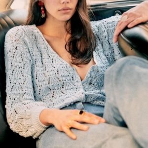 NWT Sezane Annette jumper in light blue Small size